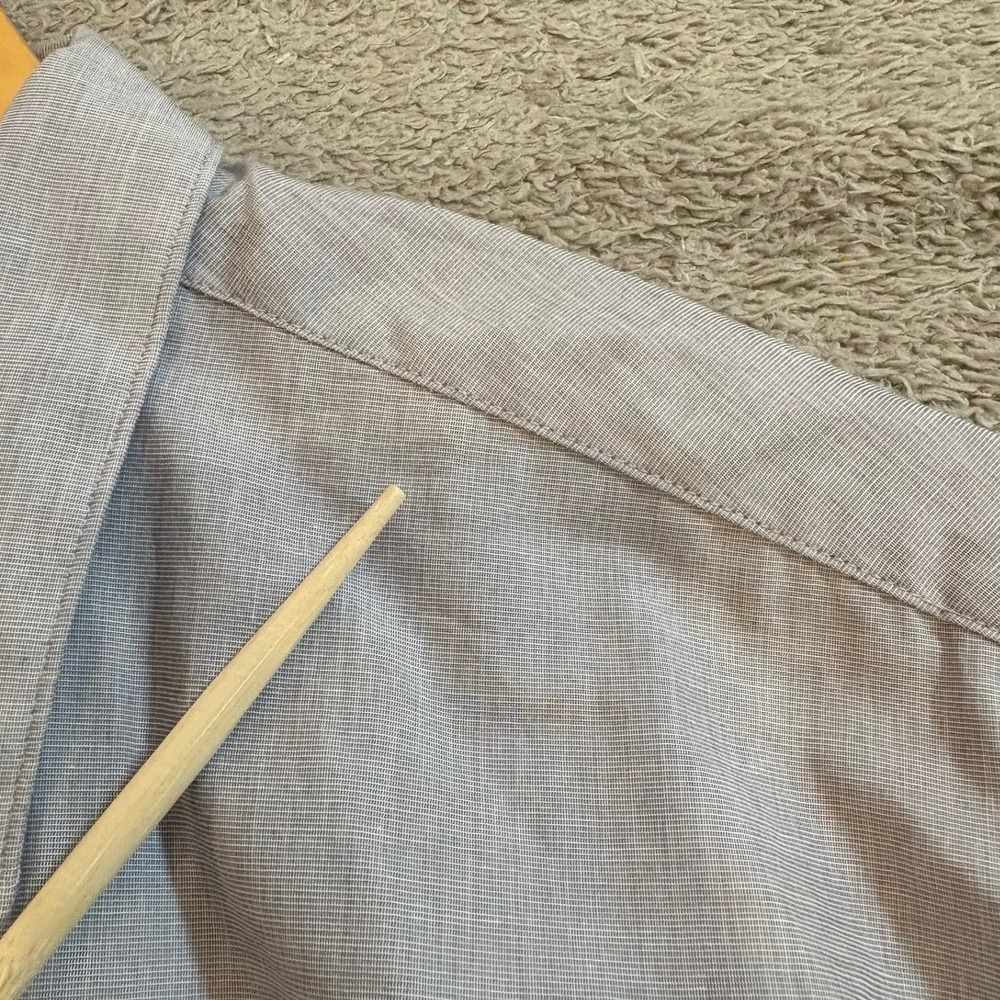 Blade + Blue Mens Short Sleeve Button Down Shirt Grey Micro Check Large SF USA - Picture 8 of 11